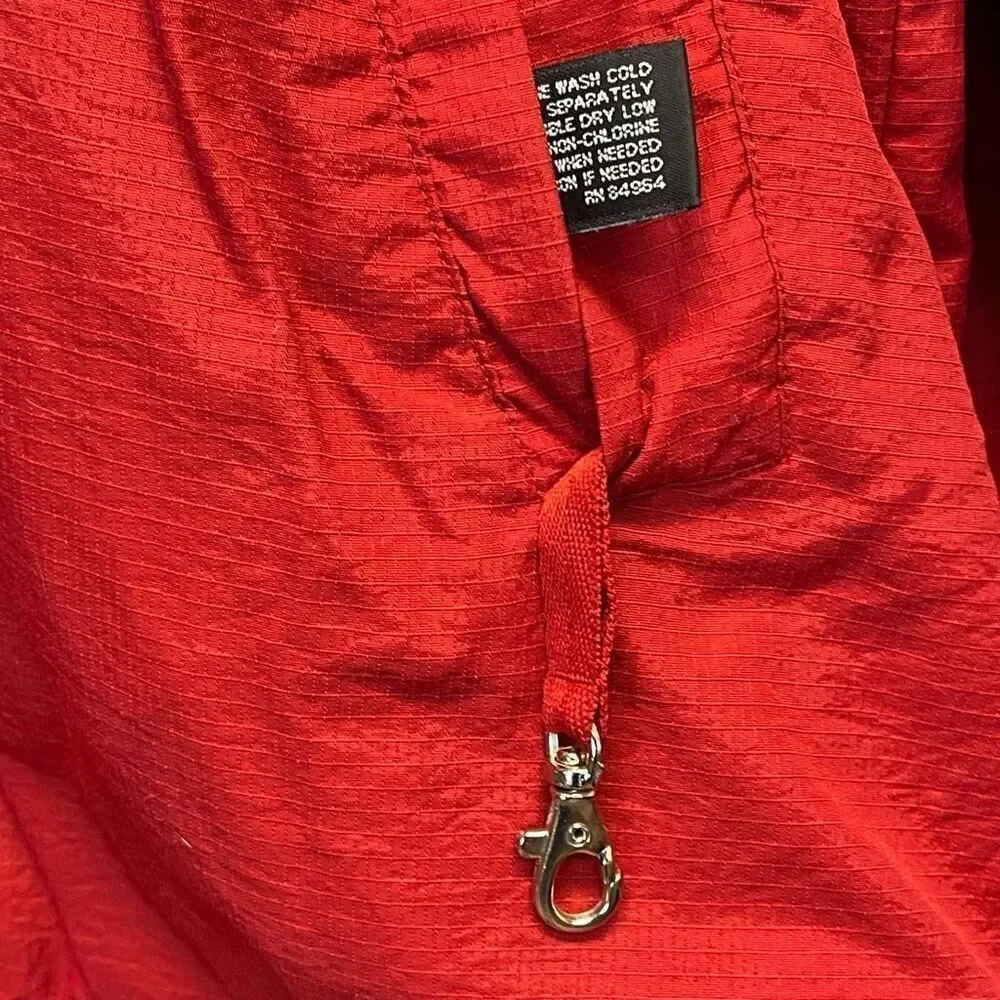 STRUCTURE Sport Jacket Men’s XL Red Charcoal Gray‎ Hooded Reversible Windbreaker